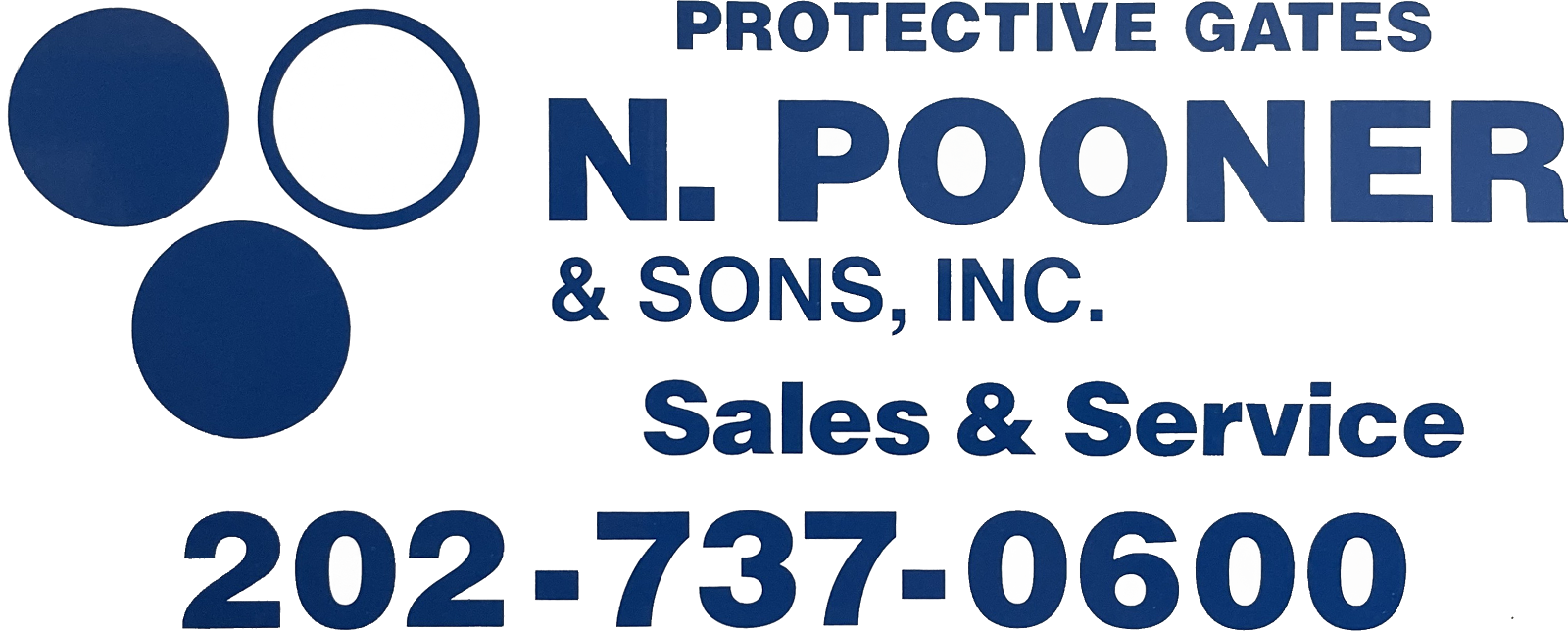 A green and blue banner with the words protective n. Poole & sons, inc., sales & service 2-7 3 7-0 0